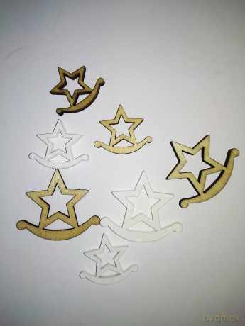Gwiazdki na płozach mix 9,5cm/9,5cm 24szt
