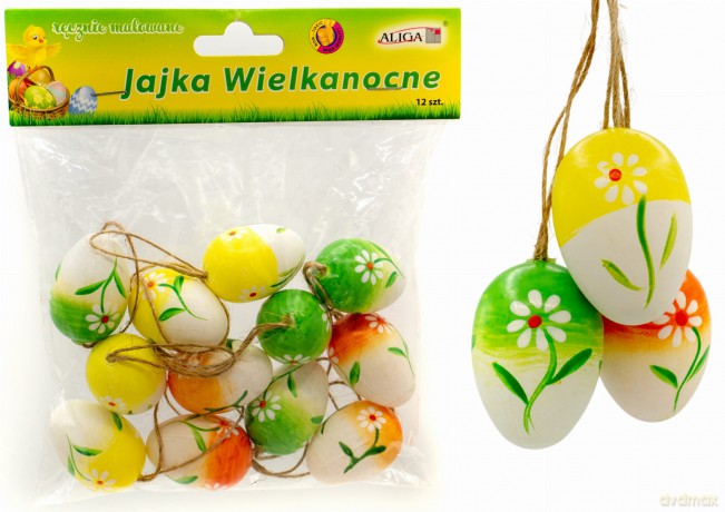 Jajka plastikowe wielkanocne kurze 4cm (1 opak = 12szt) WPJ-8550