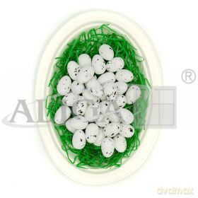 Jajka styropianowe białe nakrapiane 2,5cm 36szt WPJ-8765