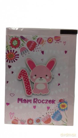 Karnet 1 urodziny, roczek C5 DG LUX MIX