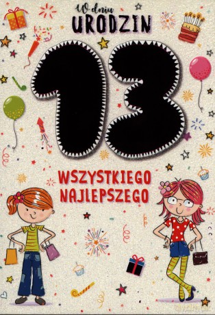 Karnet 13 urodziny dziewczynki PR-061