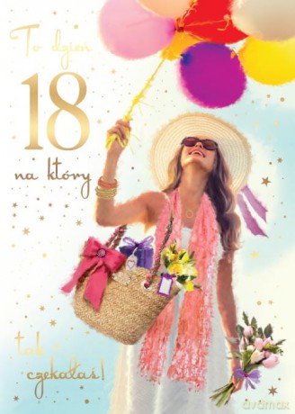 Karnet 18 urodziny damskie PQ-144