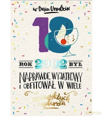 Karnet 18-te urodziny rocznik