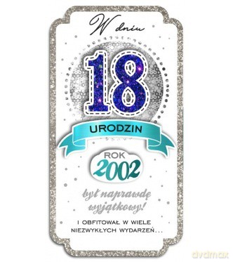 Karnet 18-te urodziny rocznik 2002
