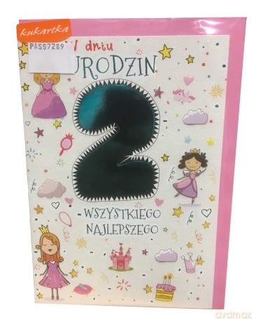 Karnet 2 Urodziny dziewczynki PR-018