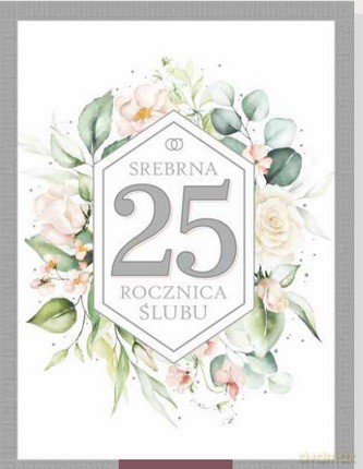 Karnet 25 rocznica ślubu, srebrna RS 0425