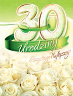 Karnet 30 Urodziny białe róże B6