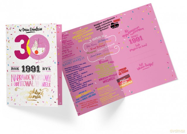 Karnet 30-te urodziny rocznik 1991 - PR-297