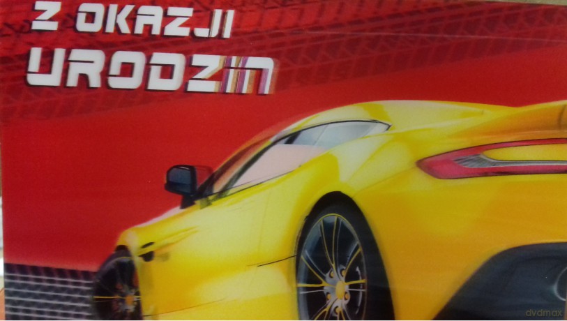 Karnet 3D Urodziny auto