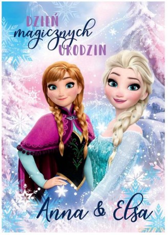 Karnet 3D Urodziny Elsa i Anna 3DS-004