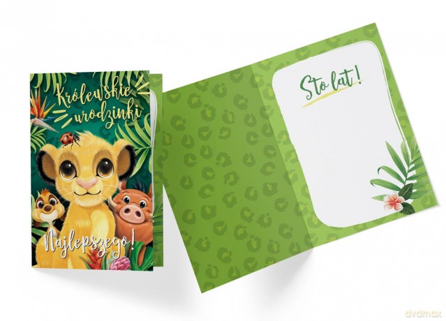 Karnet 3D Urodziny Simba 3DS-021