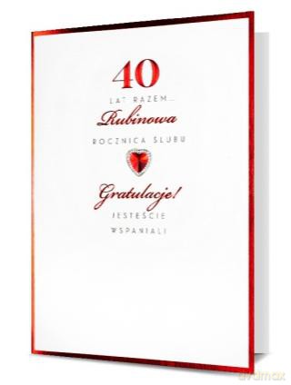 Karnet 40 Rocznica Ślubu HM100-793