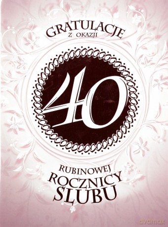 Karnet 40 rocznica ślubu RS0240