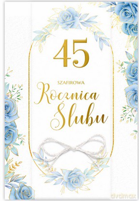 Karnet 45 Rocznica ślubu B6 LUX
