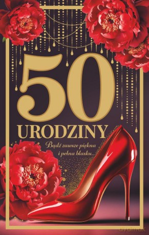 Karnet 50 urodziny damskie złocone (13x20,5cm) UCK-02