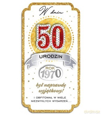 Karnet 50-te urodziny rocznik 1970