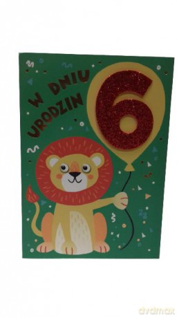 Karnet 6 Urodziny, lew N-06