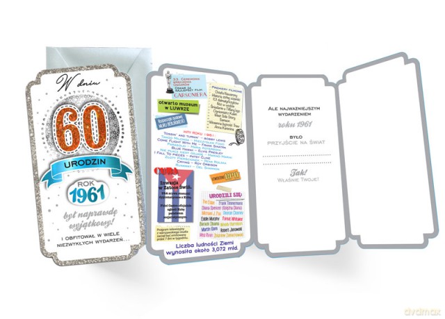 Karnet 60-te urodziny rocznik 1961