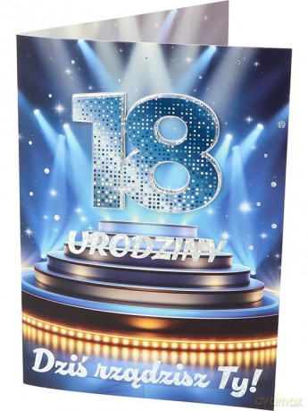 Karnet A B6 18 urodziny niebieskie 18-003