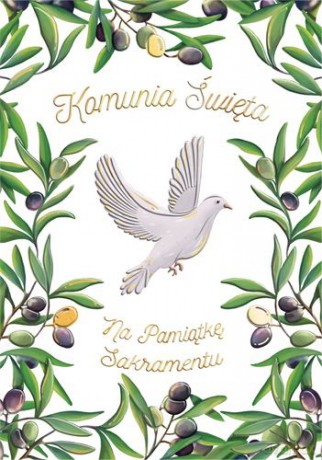 Karnet A5 Komunia św., złocona mix