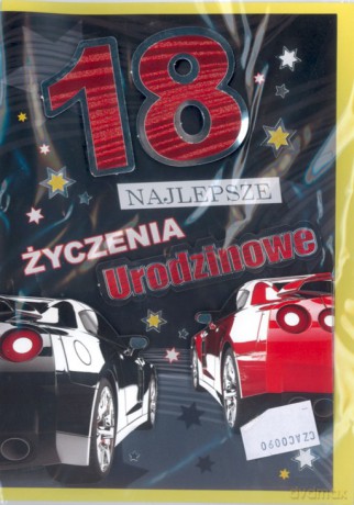 Karnet B6 18 Lat urodziny H MIX
