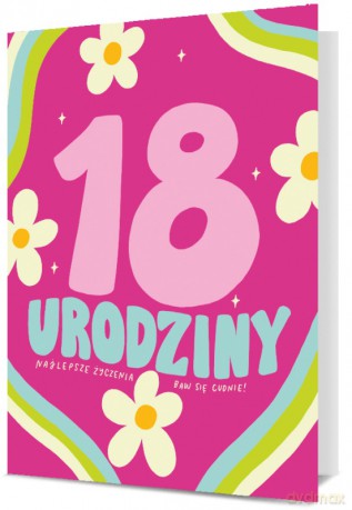 Karnet B6 18 Urodziny - różowe pastelowe K.B6-2007