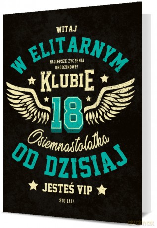 Karnet B6 18 Urodziny - witaj w elitarnym klubie..K.B6-2003