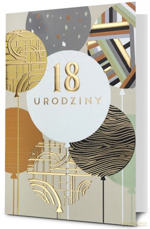 Karnet B6 18 Urodziny, balony HM-200-3192