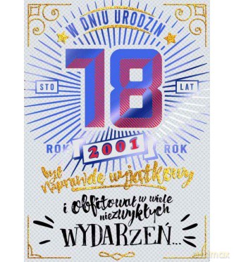 Karnet B6 18-te urodziny - złote lata