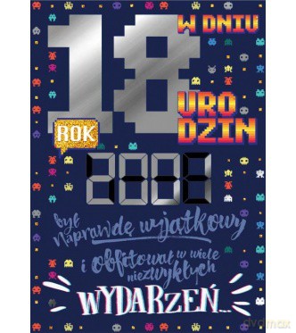 Karnet B6 18-te urodziny - złote lata