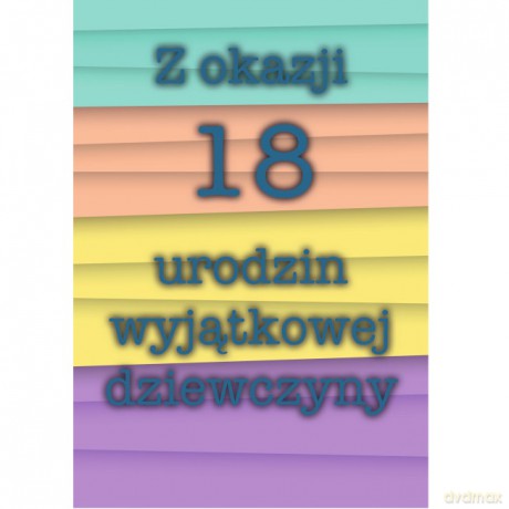 Karnet B6 18-te urodziny wyjatkowej dziewczyny velvet