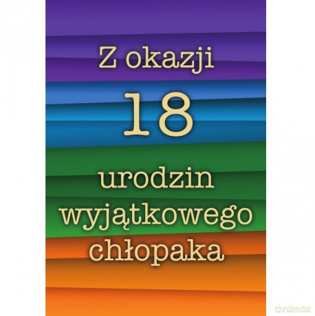 Karnet B6 18-te urodziny wyjątkowego chłopaka velvet