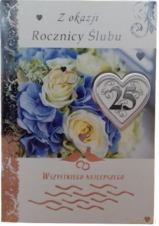 Karnet B6 25 Rocznica Ślubu deluxe