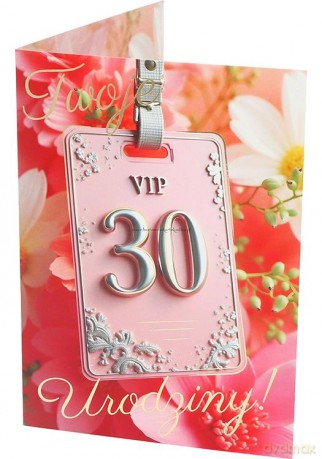 Karnet B6 30 Urodziny damskie VIP RU-002