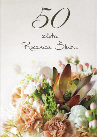 Karnet B6 50 rocznica ślubu silver TS190