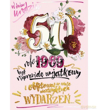 Karnet B6 50-te urodziny - złote lata