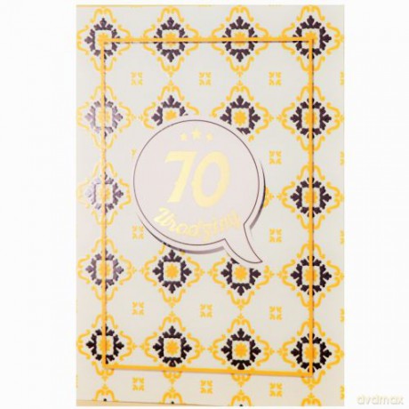 Karnet B6 70-te urodziny velvet