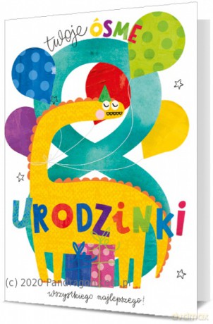 Karnet B6 8 Urodziny - baloniki K.B6-1846