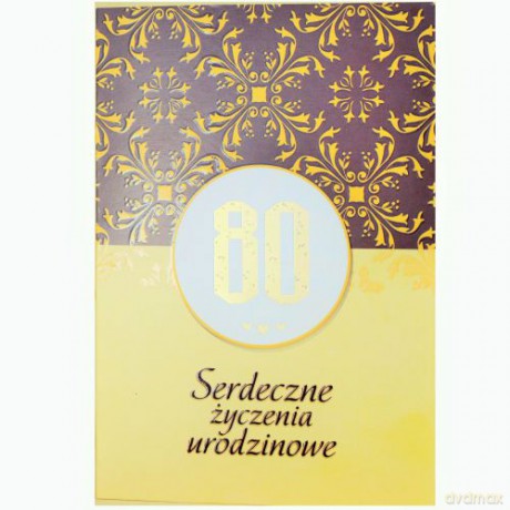 Karnet B6 80-te urodziny velvet