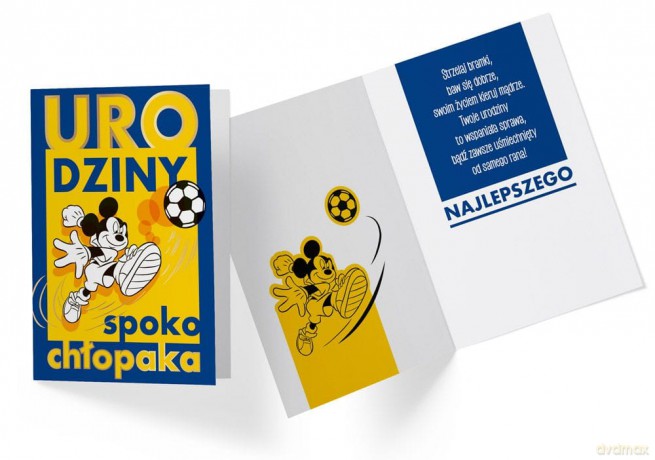 Karnet B6 Disney - Urodziny, Myszka Miki z piłką DS-059