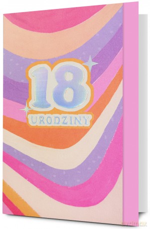 Karnet B6 HM-200 18 urodziny kolorowe paski HM200-3483