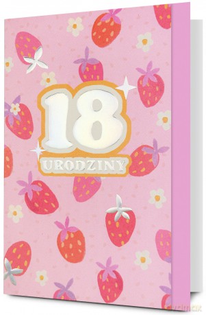 Karnet B6 HM-200 18 urodziny truskawki HM200-3484