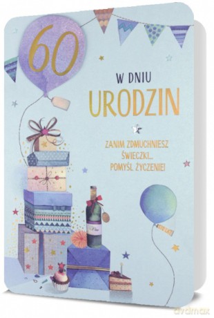 Karnet B6 HM-200 naklejana cyfra Urodziny, prezenty HM-200-2744