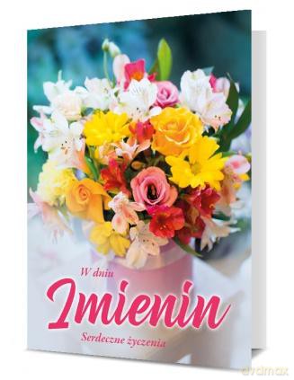 Karnet B6 imieniny flowerbox