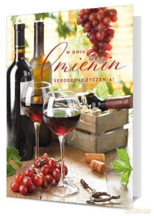 Karnet B6 imieniny wino