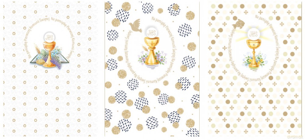 Karnet B6 Komunia święta silver mix