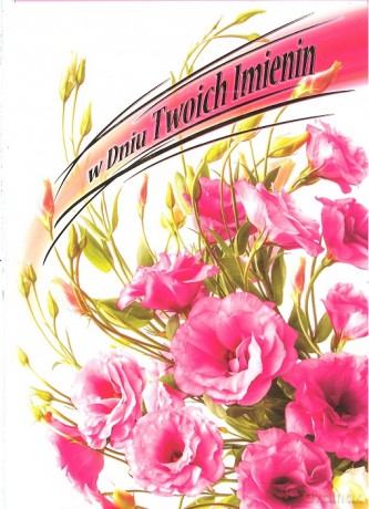 Karnet B6 Kwiaty imieniny, różowe kwiaty FF1284
