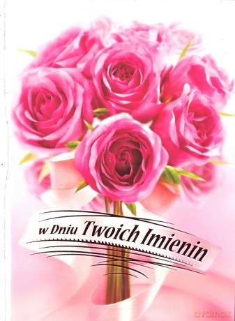 Karnet B6 Kwiaty imieniny, różowe róże FF1283
