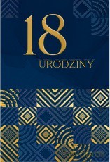 Karnet B6 LUX 18 urodziny, granatowe