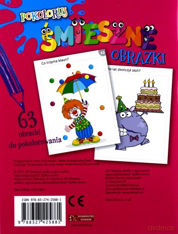 Śmieszne obrazki. Pokoloruj [KSIĄŻKA]